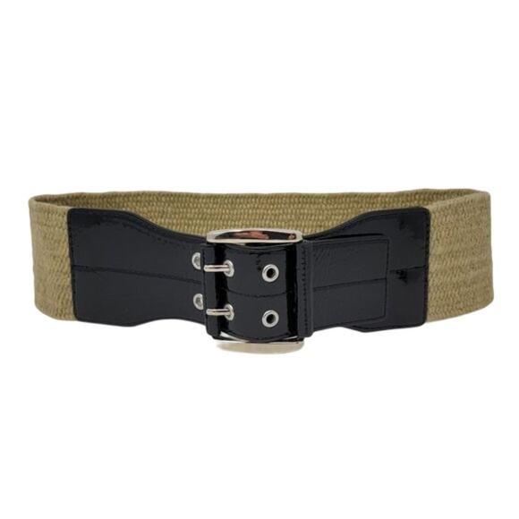 Express Woven Fiber Wide Waist Cinch Belt, M/L - Picture 1 of 9